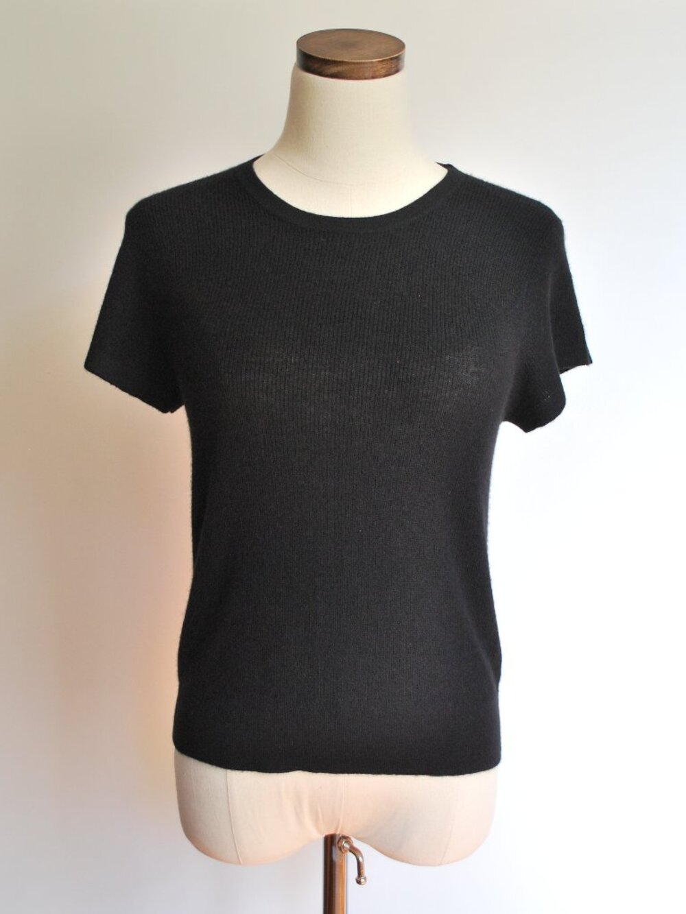 J. Crew Ribbed Featherweight Cashmere T-shirt | Black | Large